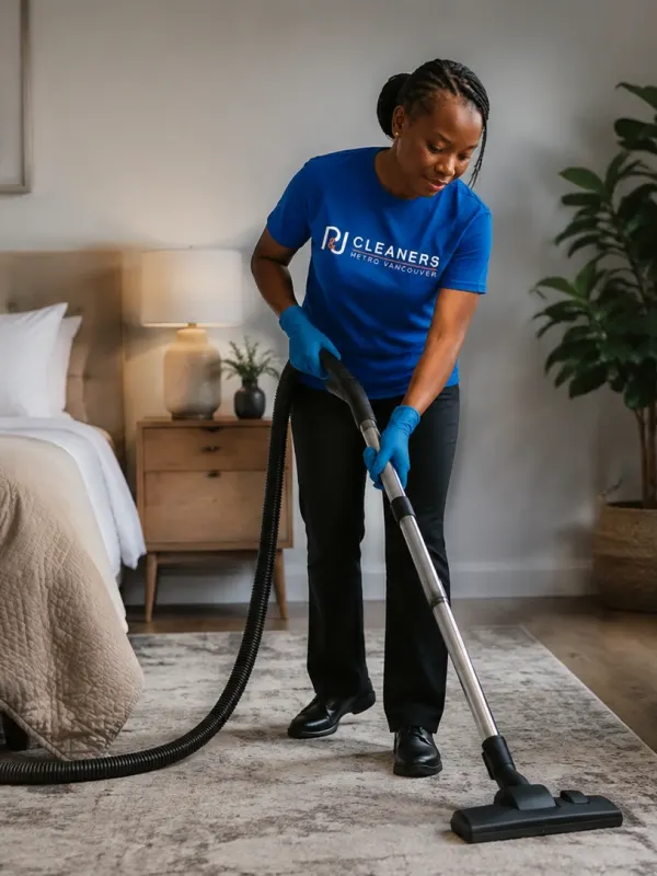 P&J Cleaners specialist performing post-construction cleanup in Vancouver