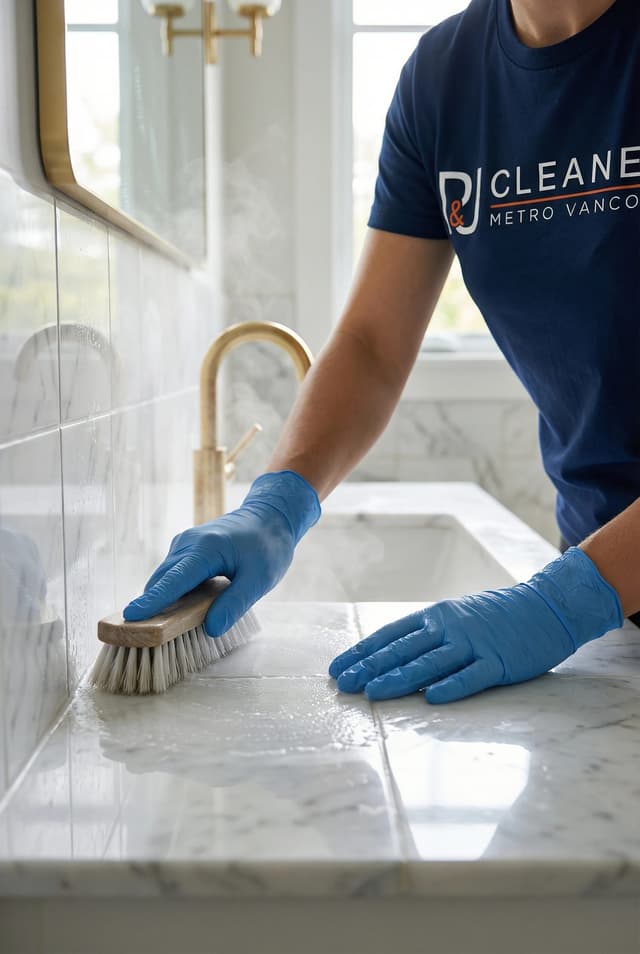 Professional grout scrubbing